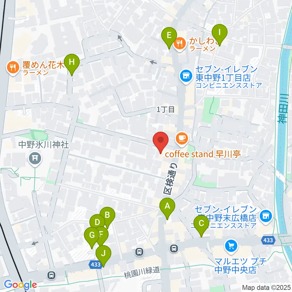 ミオンミュージックスクール東中野教室周辺の駐車場・コインパーキング一覧地図