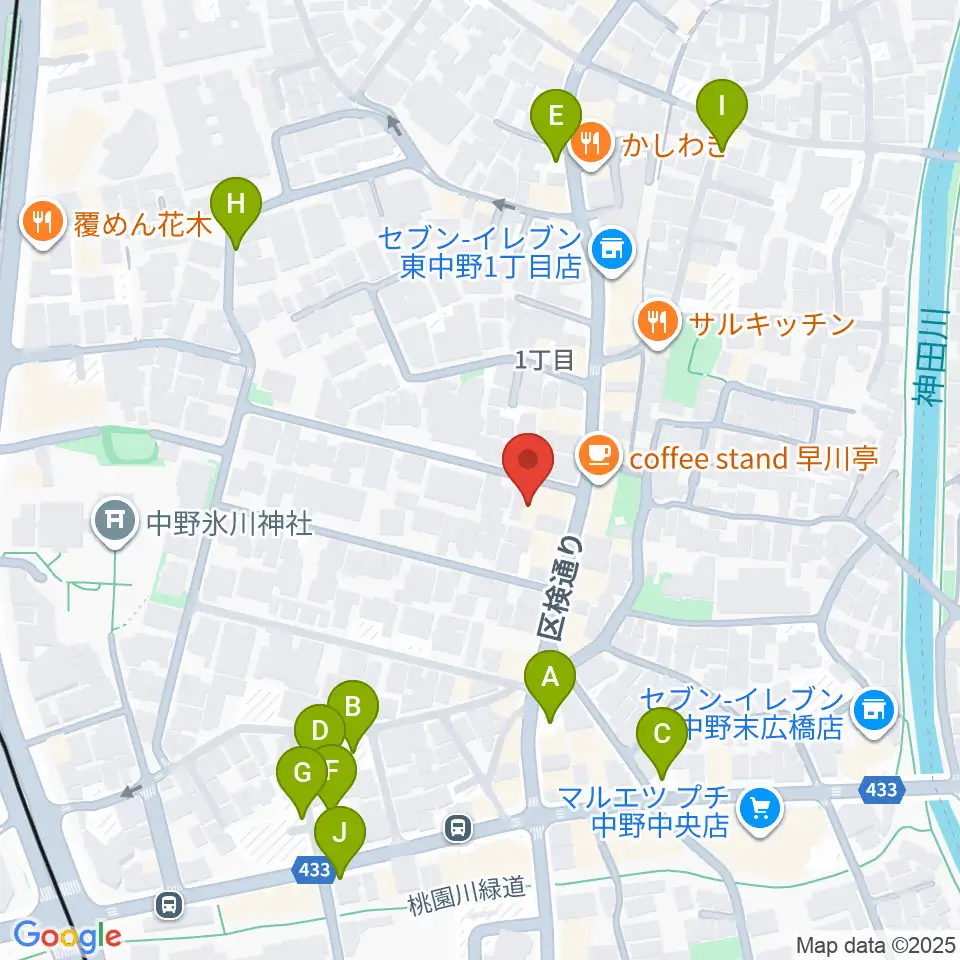 ミオンミュージックスクール東中野教室周辺の駐車場・コインパーキング一覧地図