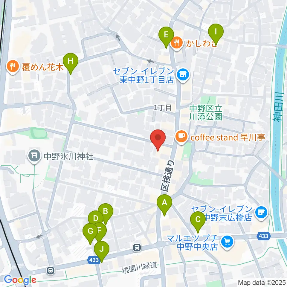 ミオンミュージックスクール東中野教室周辺の駐車場・コインパーキング一覧地図
