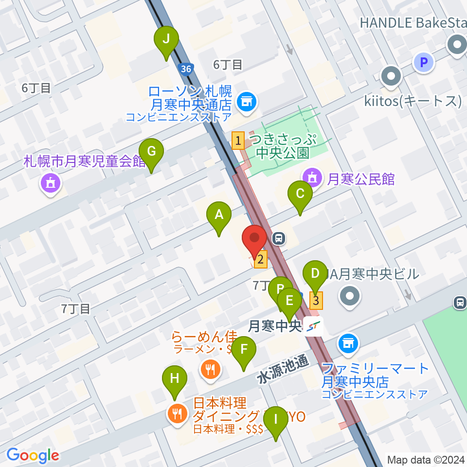 ミツノ楽器周辺の駐車場・コインパーキング一覧地図