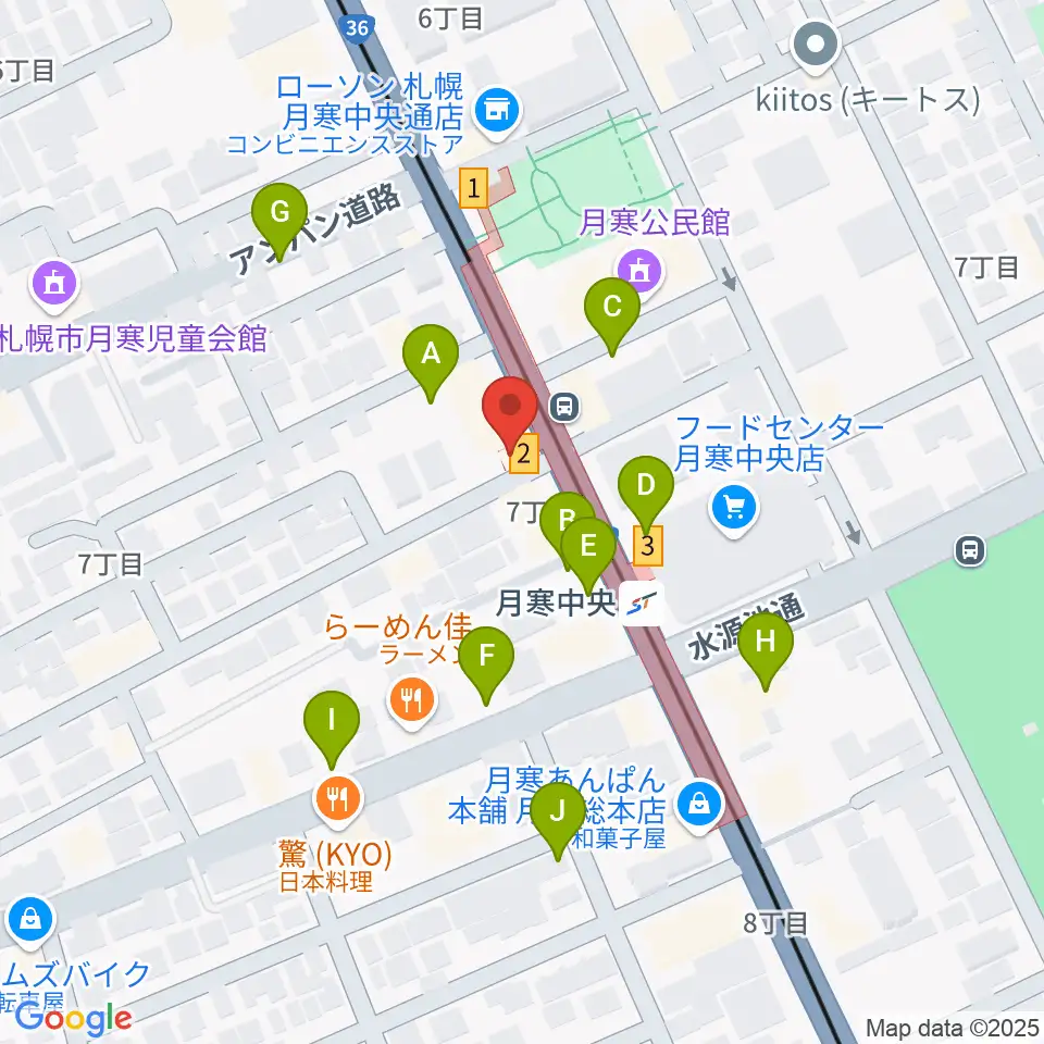 ミツノ楽器周辺の駐車場・コインパーキング一覧地図