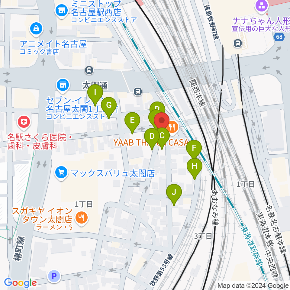 邦楽ラウンジ・和楽器スクール周辺の駐車場・コインパーキング一覧地図