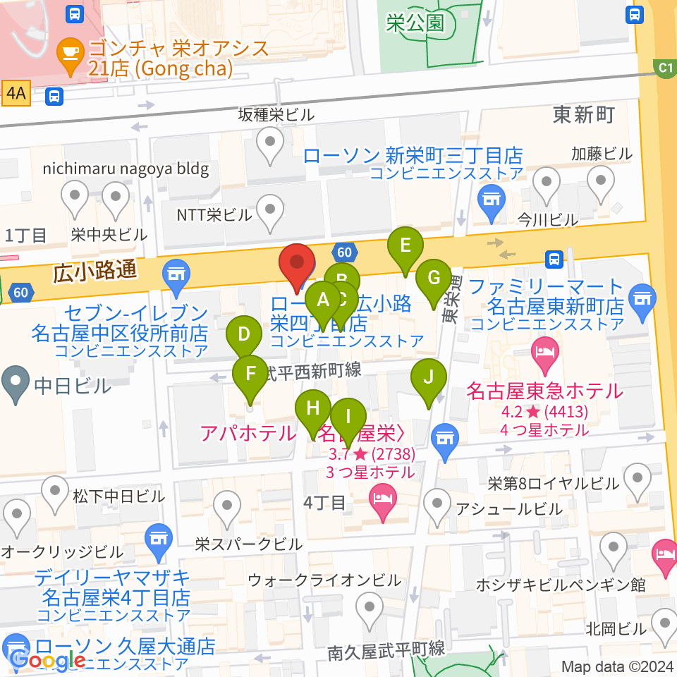 ボーカルスクールVOAT名古屋校周辺の駐車場・コインパーキング一覧地図