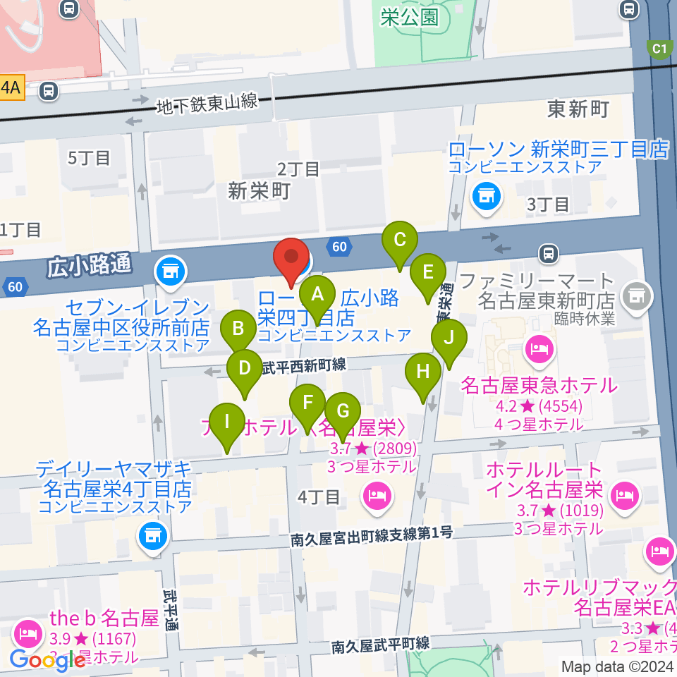 ボーカルスクールVOAT名古屋校周辺の駐車場・コインパーキング一覧地図