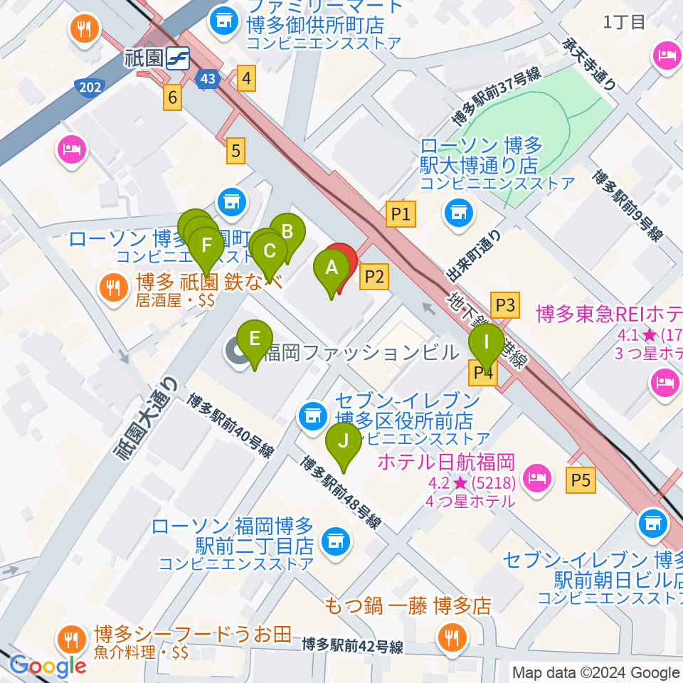 ボーカルスクールVOAT 福岡校周辺の駐車場・コインパーキング一覧地図