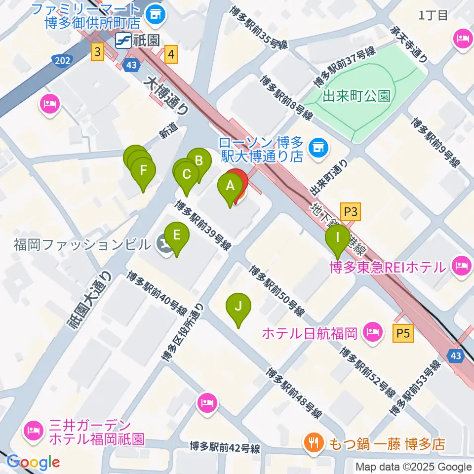 ボーカルスクールVOAT 福岡校周辺の駐車場・コインパーキング一覧地図