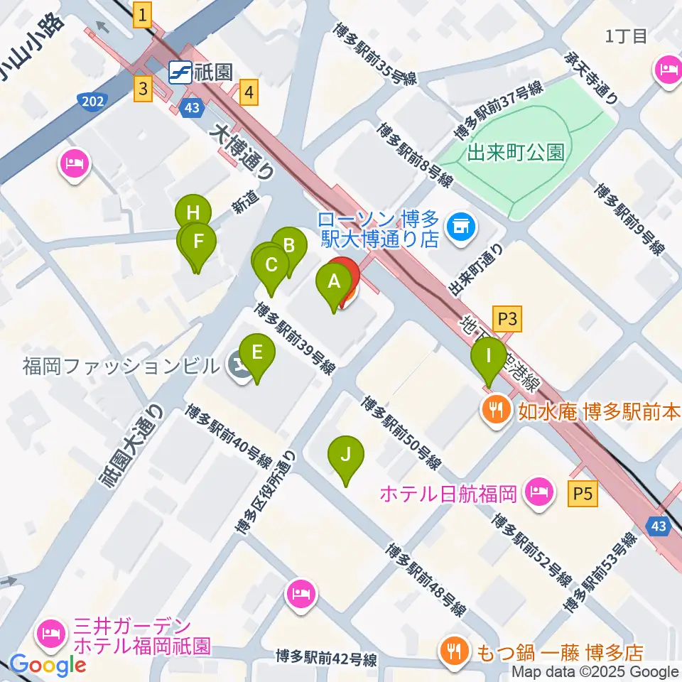 ボーカルスクールVOAT 福岡校周辺の駐車場・コインパーキング一覧地図