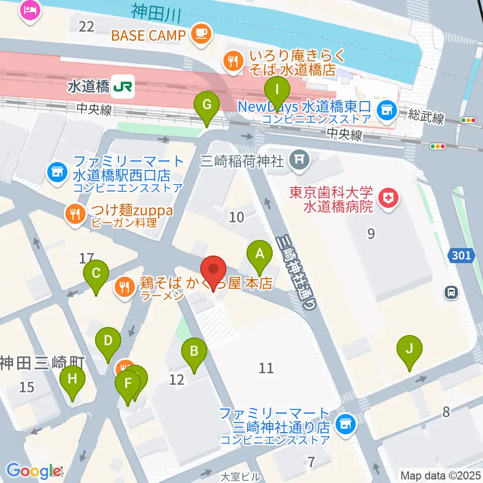 シブイオンガクスタヂオ飯田橋教室周辺の駐車場・コインパーキング一覧地図