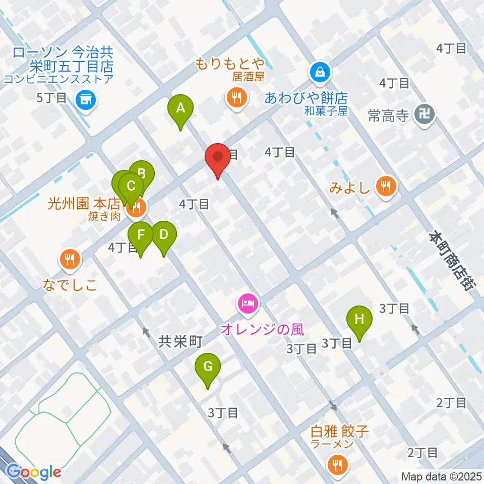 河上楽器店周辺の駐車場・コインパーキング一覧地図