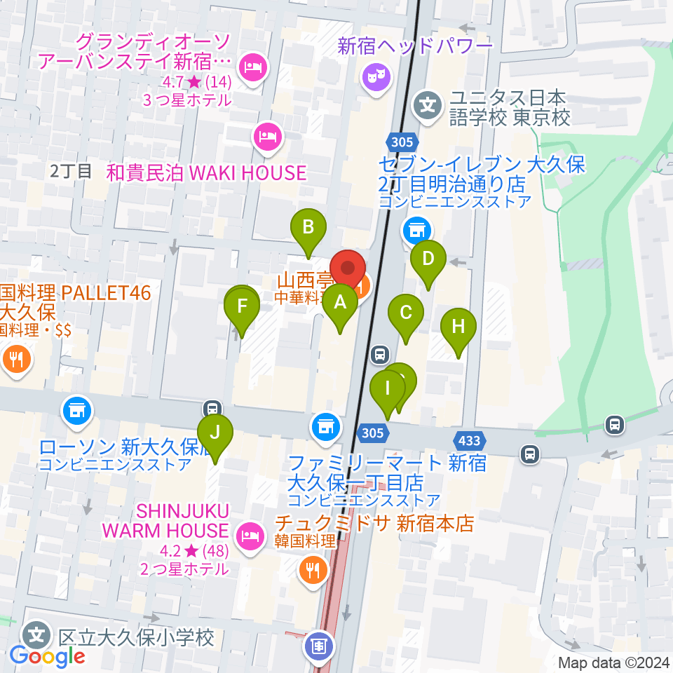 新宿グラムシュタイン周辺の駐車場・コインパーキング一覧地図