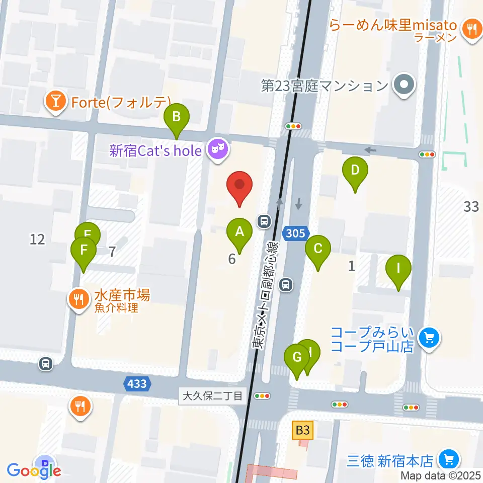 新宿グラムシュタイン周辺の駐車場・コインパーキング一覧地図
