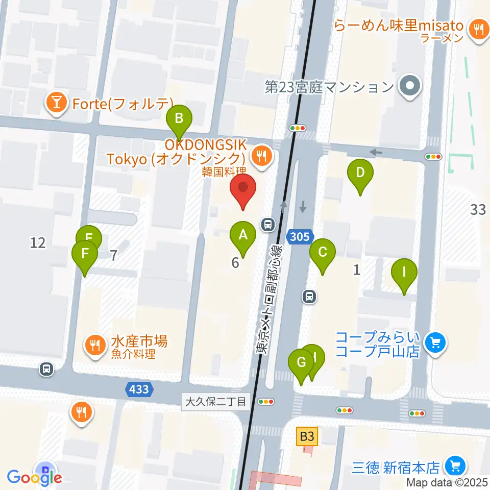 新宿グラムシュタイン周辺の駐車場・コインパーキング一覧地図