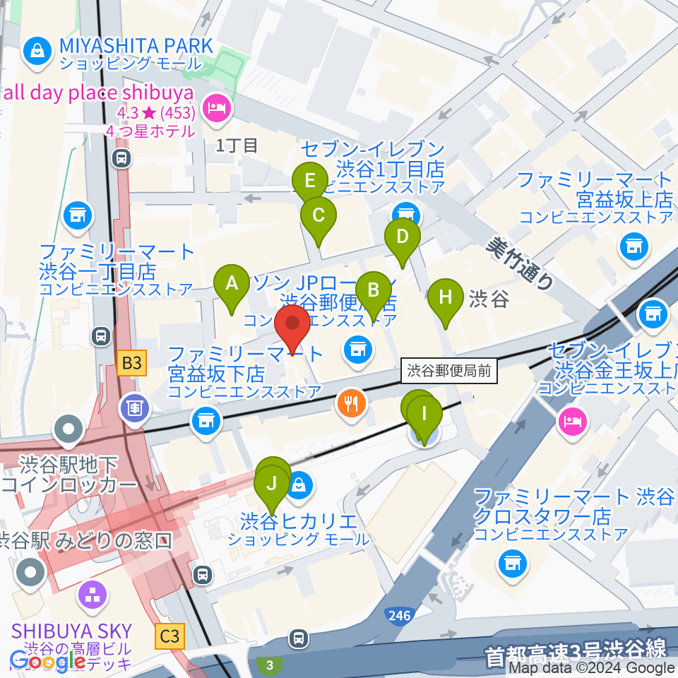 パワフルヴォイスヴォーカルスクール渋谷校周辺の駐車場・コインパーキング一覧地図