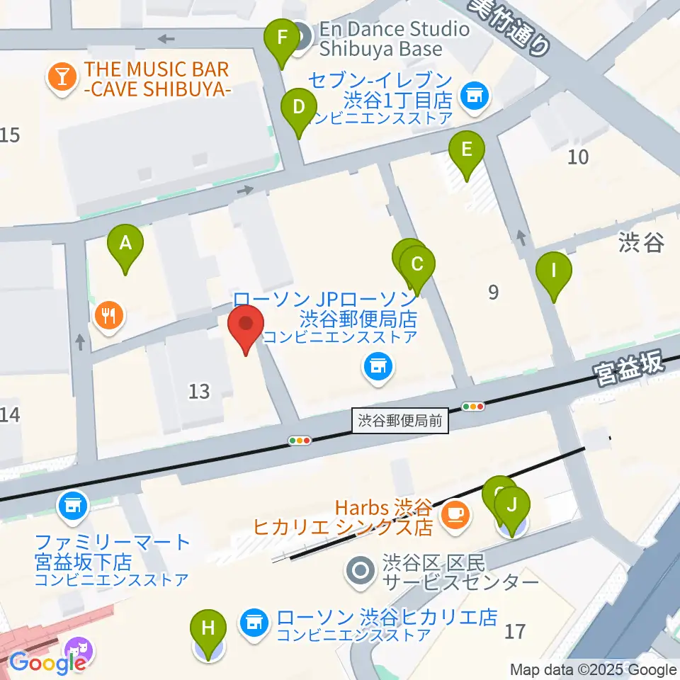 パワフルヴォイスヴォーカルスクール渋谷校周辺の駐車場・コインパーキング一覧地図