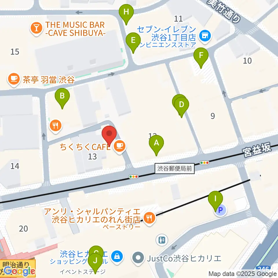 パワフルヴォイスヴォーカルスクール渋谷校周辺の駐車場・コインパーキング一覧地図