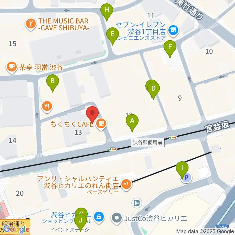 パワフルヴォイスヴォーカルスクール渋谷校周辺の駐車場・コインパーキング一覧地図