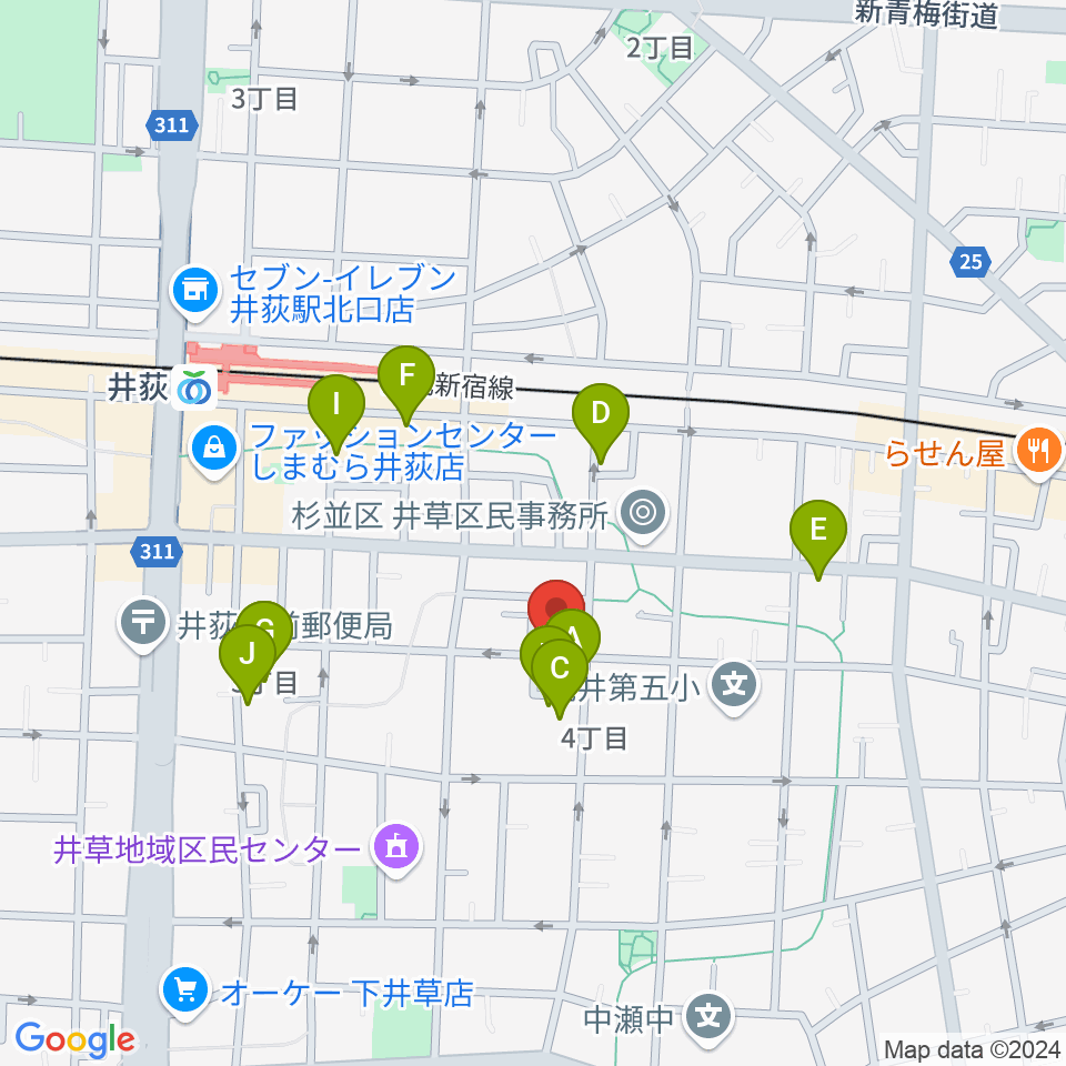 n.a.m.周辺の駐車場・コインパーキング一覧地図