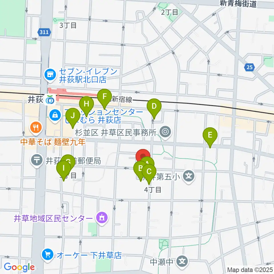 n.a.m.周辺の駐車場・コインパーキング一覧地図