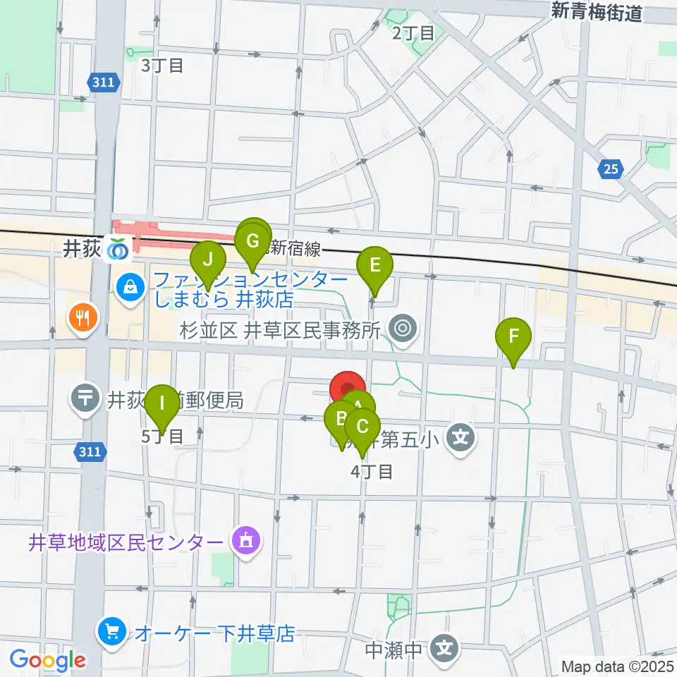 n.a.m.周辺の駐車場・コインパーキング一覧地図