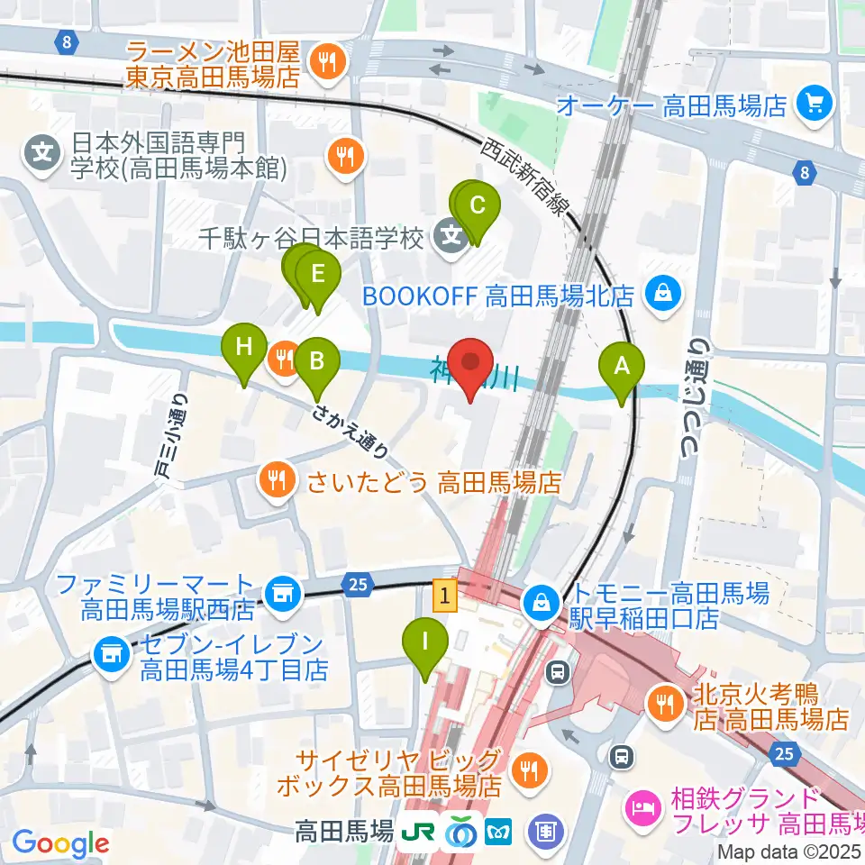 ペペタスギター教室 高田馬場教室周辺の駐車場・コインパーキング一覧地図
