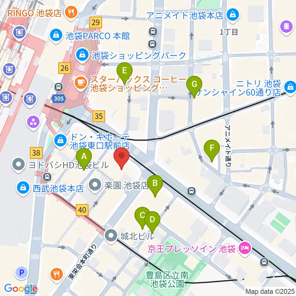 IMC池袋音楽学院周辺の駐車場・コインパーキング一覧地図