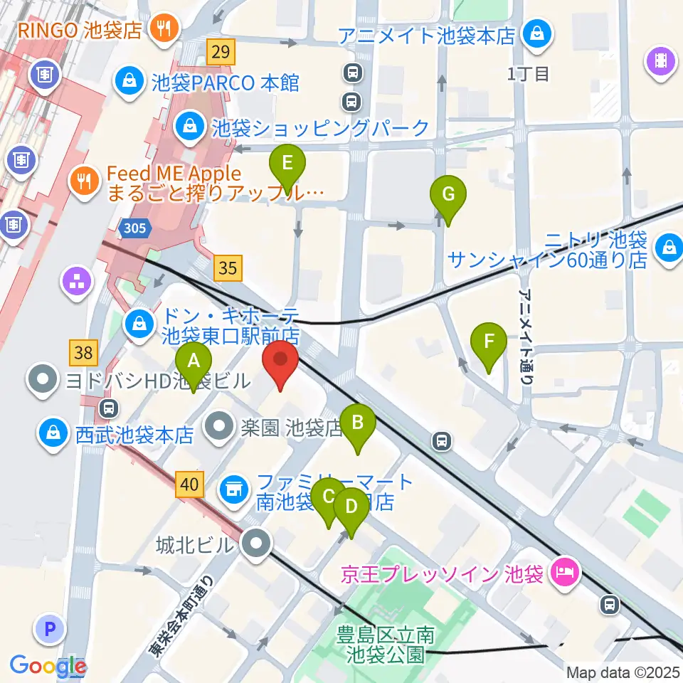 IMC池袋音楽学院周辺の駐車場・コインパーキング一覧地図