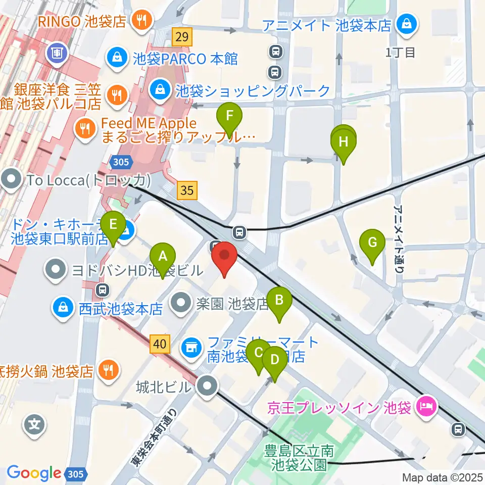 IMC池袋音楽学院周辺の駐車場・コインパーキング一覧地図