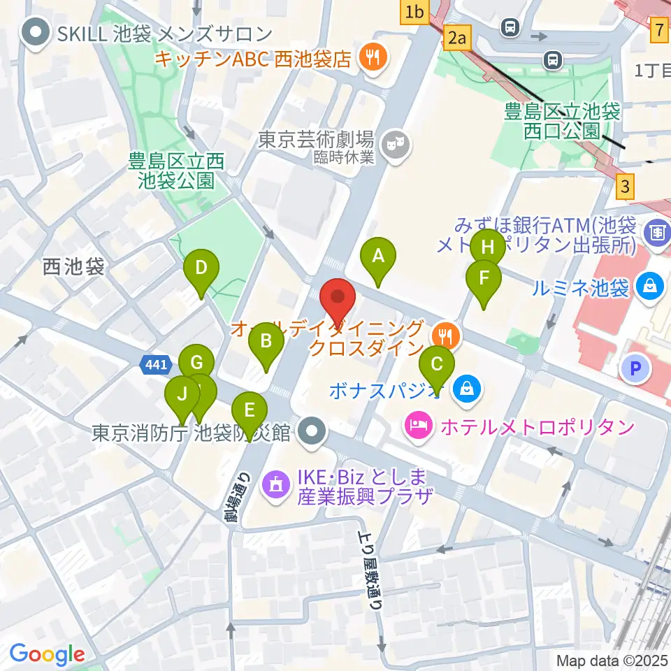 シャイニングボーカル教室 池袋本校周辺の駐車場・コインパーキング一覧地図