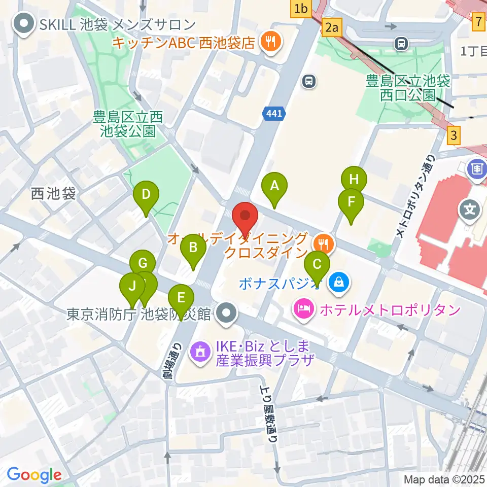 シャイニングボーカル教室 池袋本校周辺の駐車場・コインパーキング一覧地図