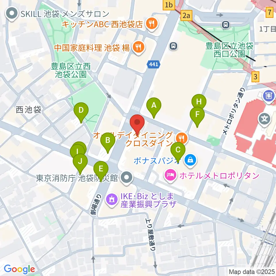 シャイニングボーカル教室 池袋本校周辺の駐車場・コインパーキング一覧地図