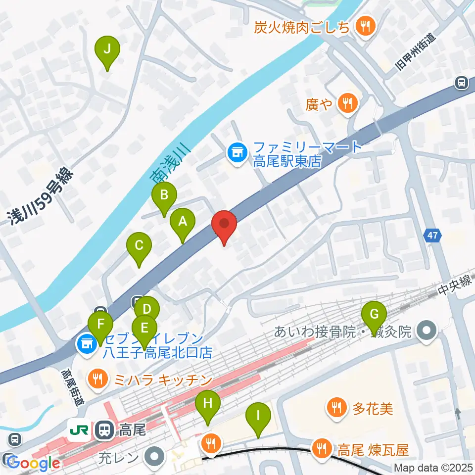 高尾みどり館 音楽教室周辺の駐車場・コインパーキング一覧地図