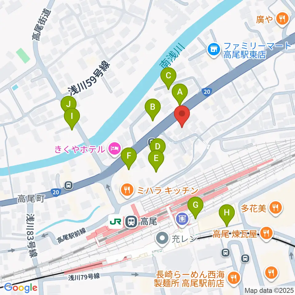 高尾みどり館 音楽教室周辺の駐車場・コインパーキング一覧地図