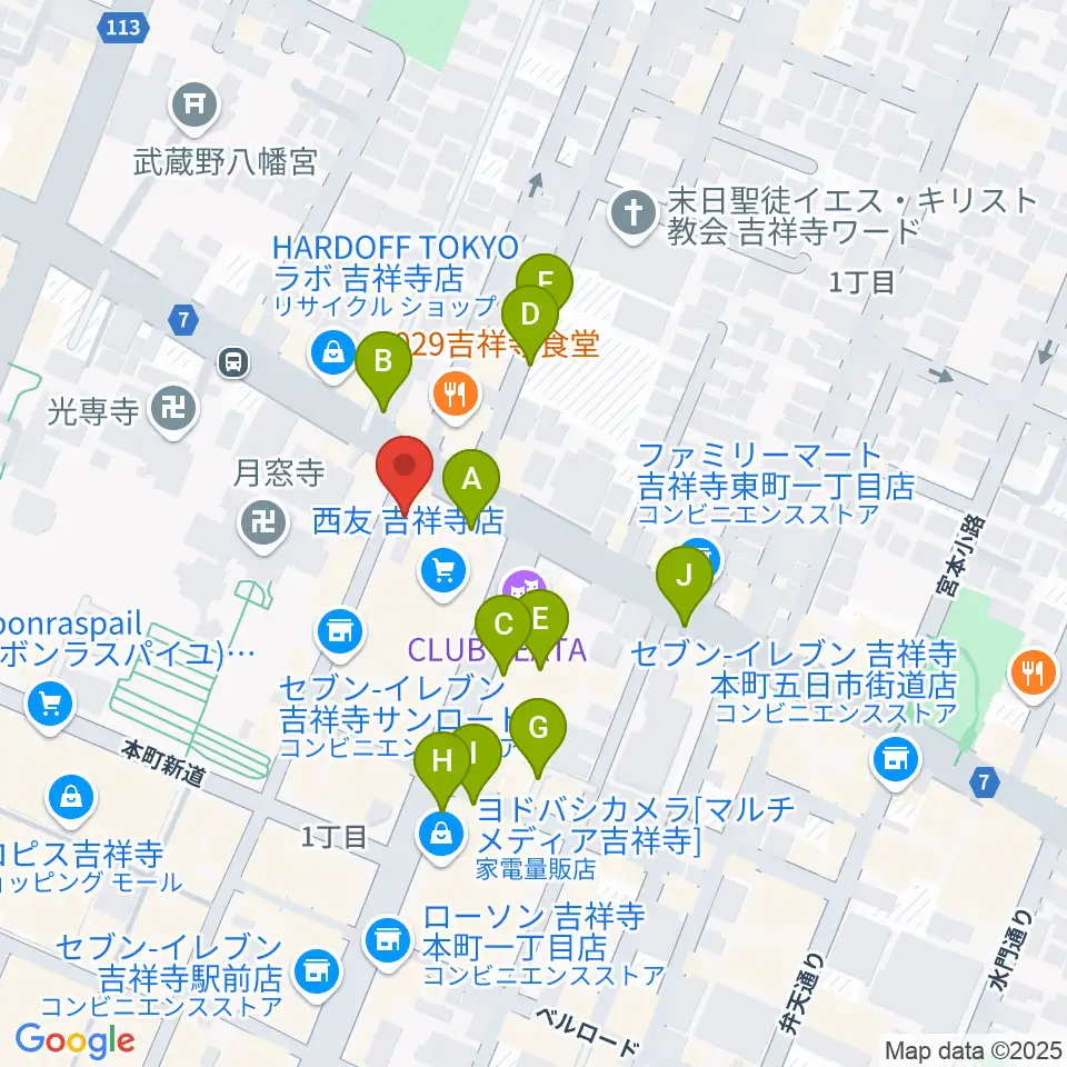 丸石楽器店周辺の駐車場・コインパーキング一覧地図