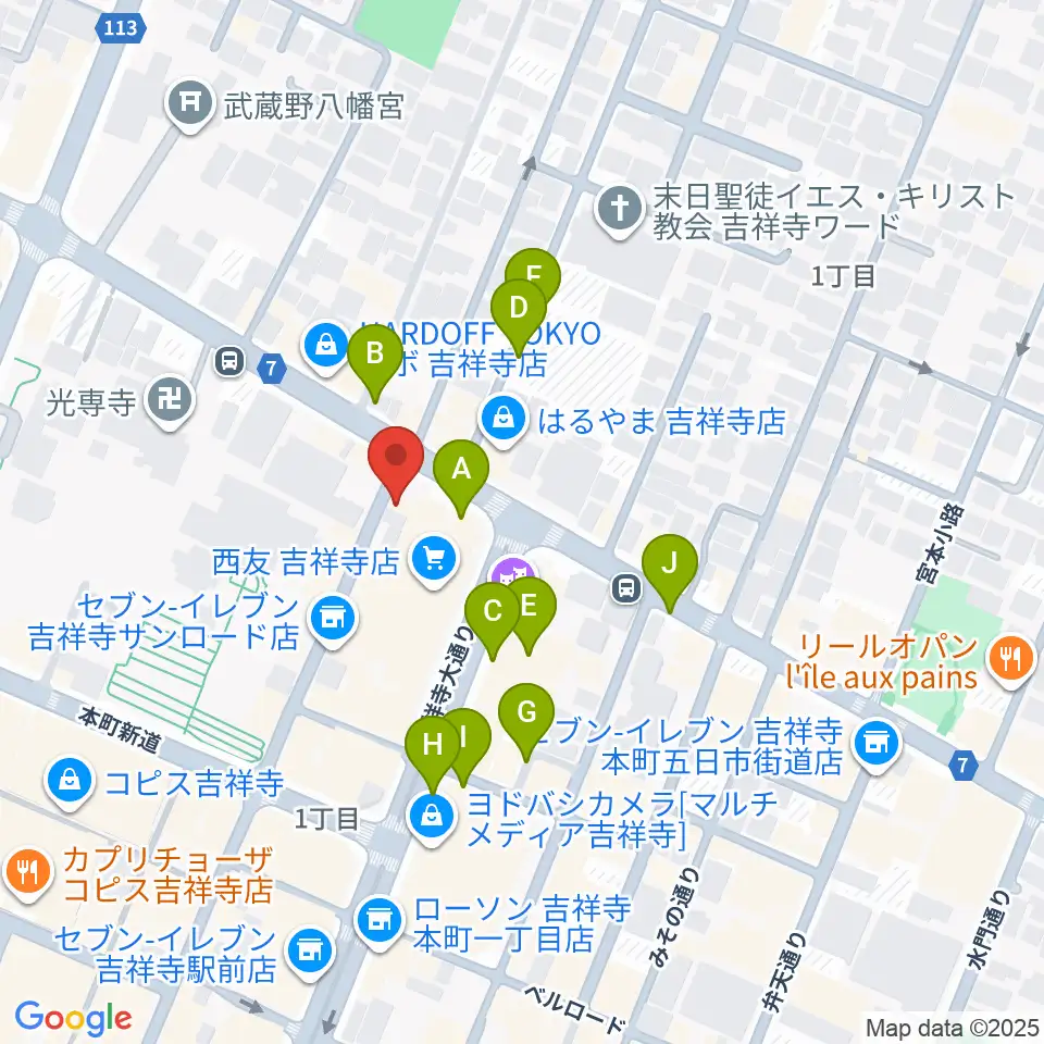 丸石楽器店周辺の駐車場・コインパーキング一覧地図