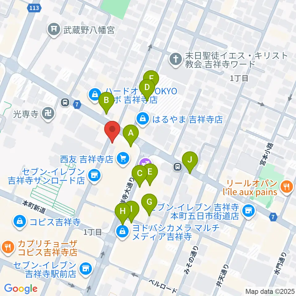 丸石楽器店周辺の駐車場・コインパーキング一覧地図