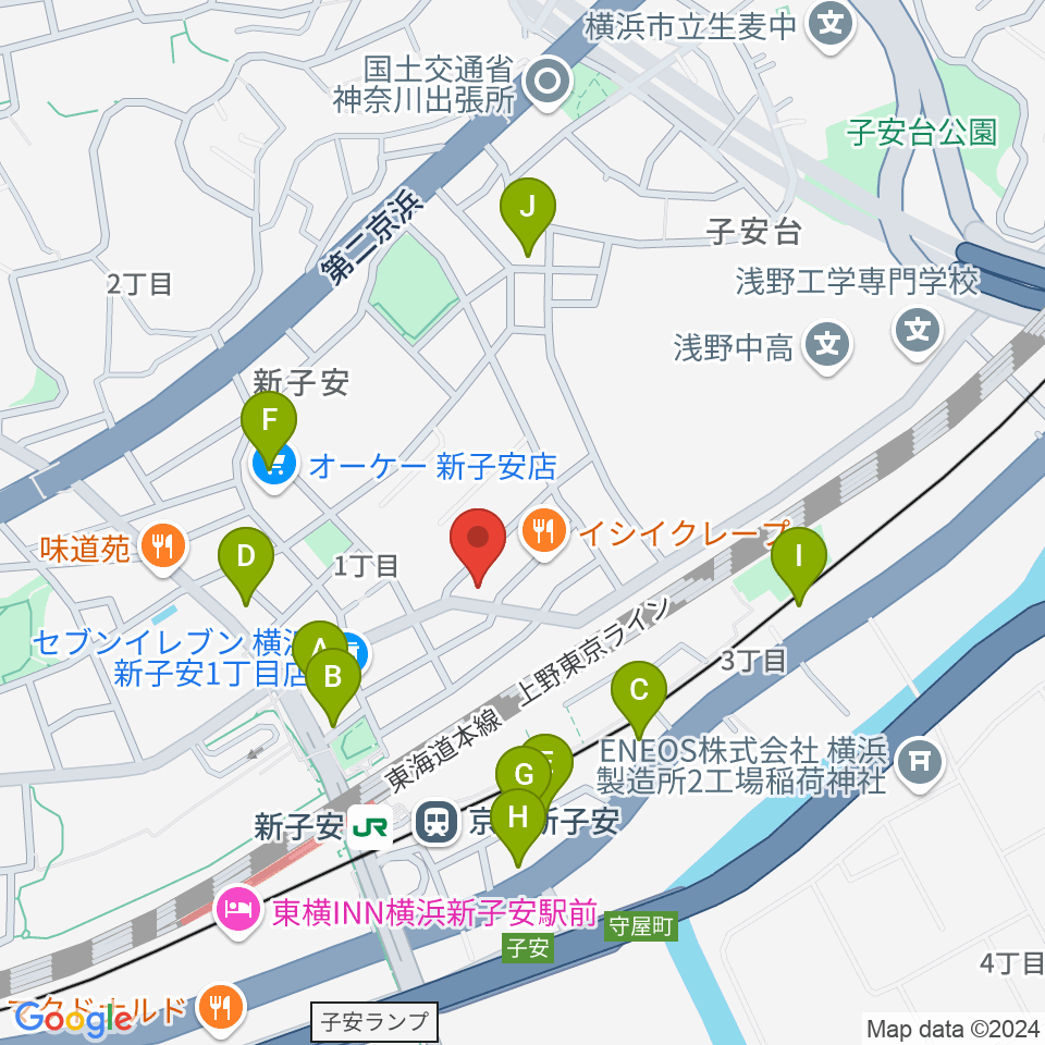 Yuki音楽教室周辺の駐車場・コインパーキング一覧地図