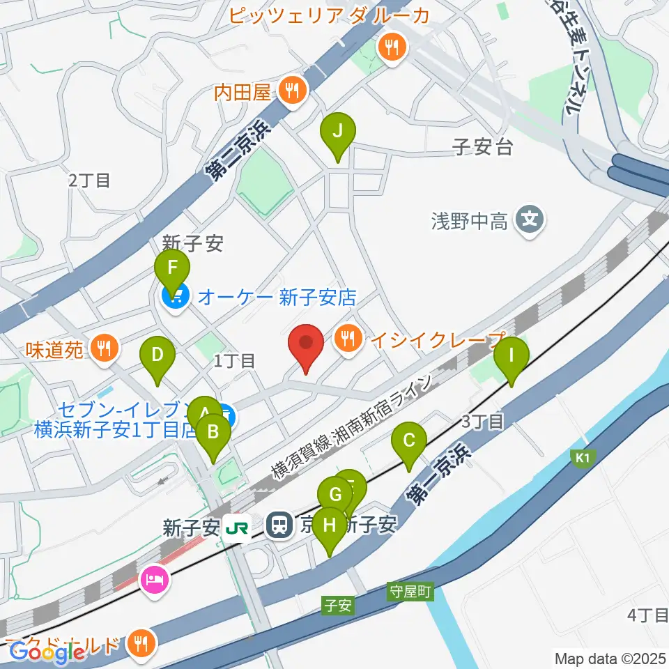 Yuki音楽教室周辺の駐車場・コインパーキング一覧地図