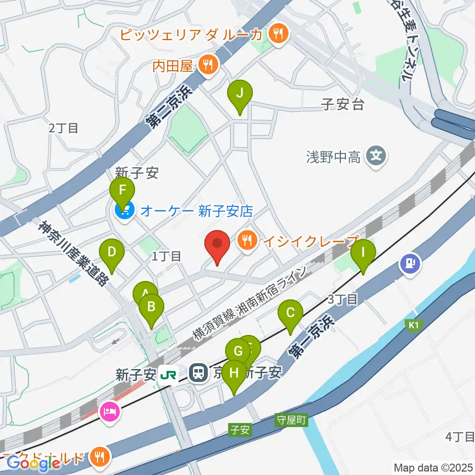 Yuki音楽教室周辺の駐車場・コインパーキング一覧地図