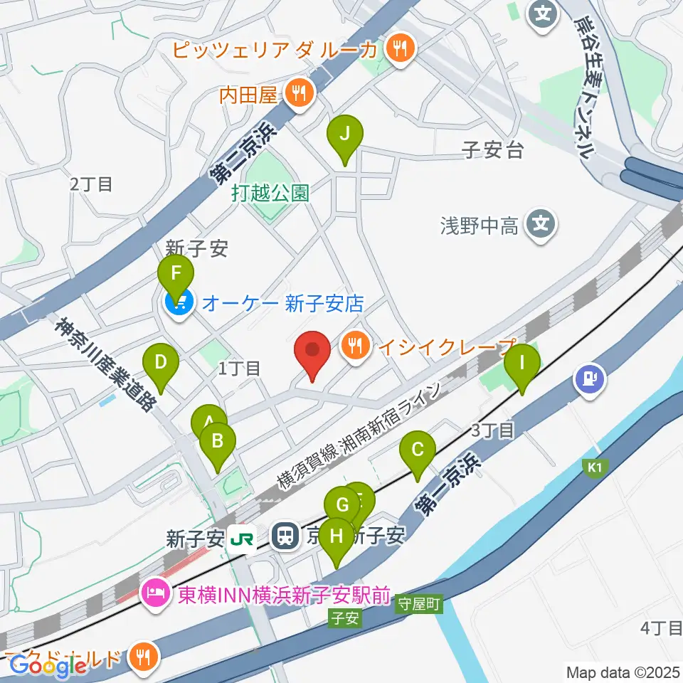 Yuki音楽教室周辺の駐車場・コインパーキング一覧地図