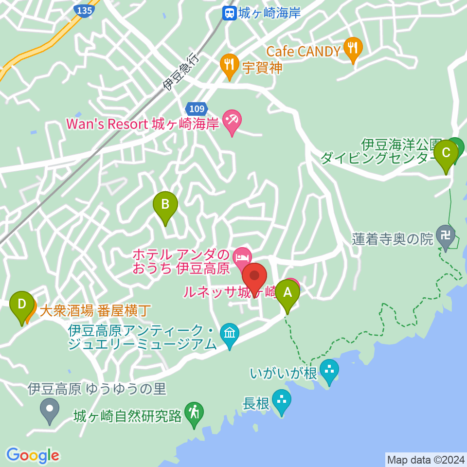 伊豆スタジオ周辺の駐車場・コインパーキング一覧地図