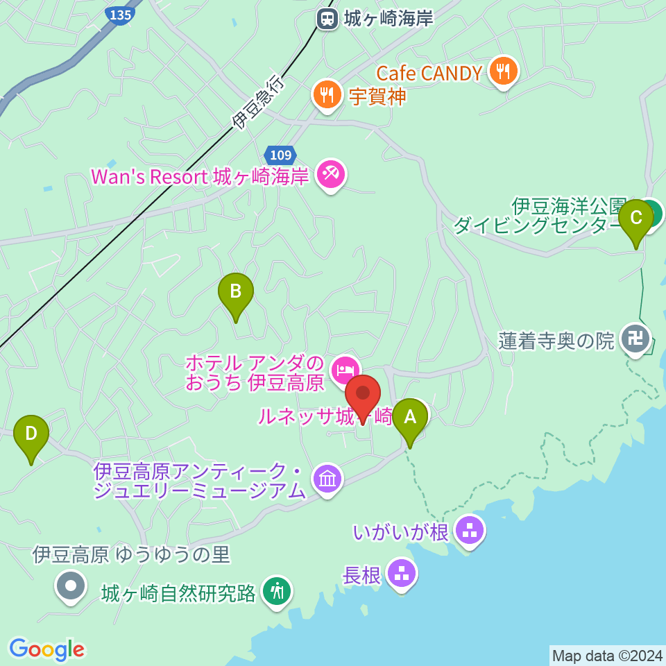 伊豆スタジオ周辺の駐車場・コインパーキング一覧地図