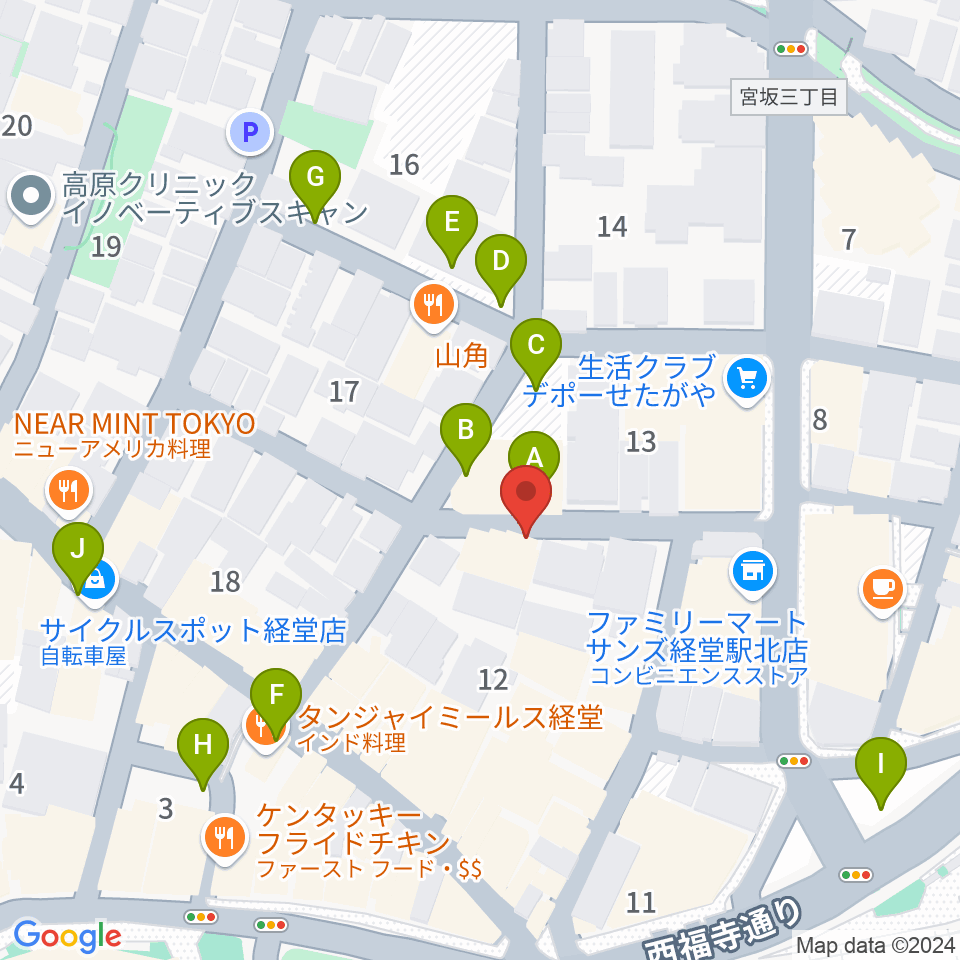 三味線亀屋邦楽器周辺の駐車場・コインパーキング一覧地図