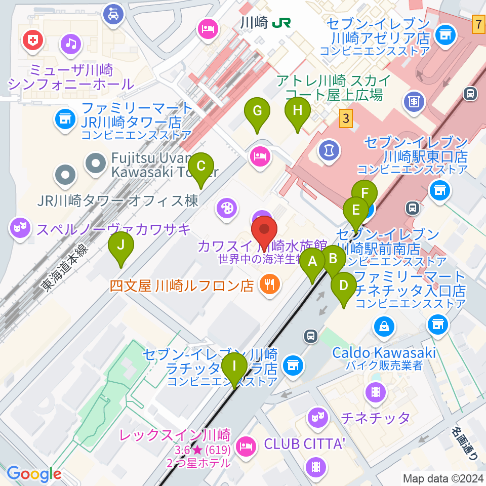 島村楽器 川崎ルフロン店周辺の駐車場・コインパーキング一覧地図