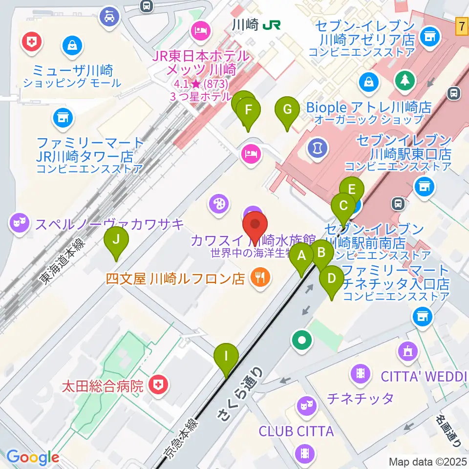 島村楽器 川崎ルフロン店周辺の駐車場・コインパーキング一覧地図