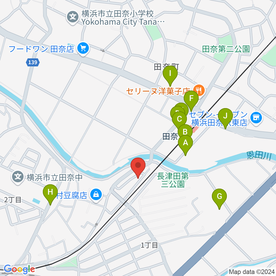 長津田音楽教室タナジアート周辺の駐車場・コインパーキング一覧地図