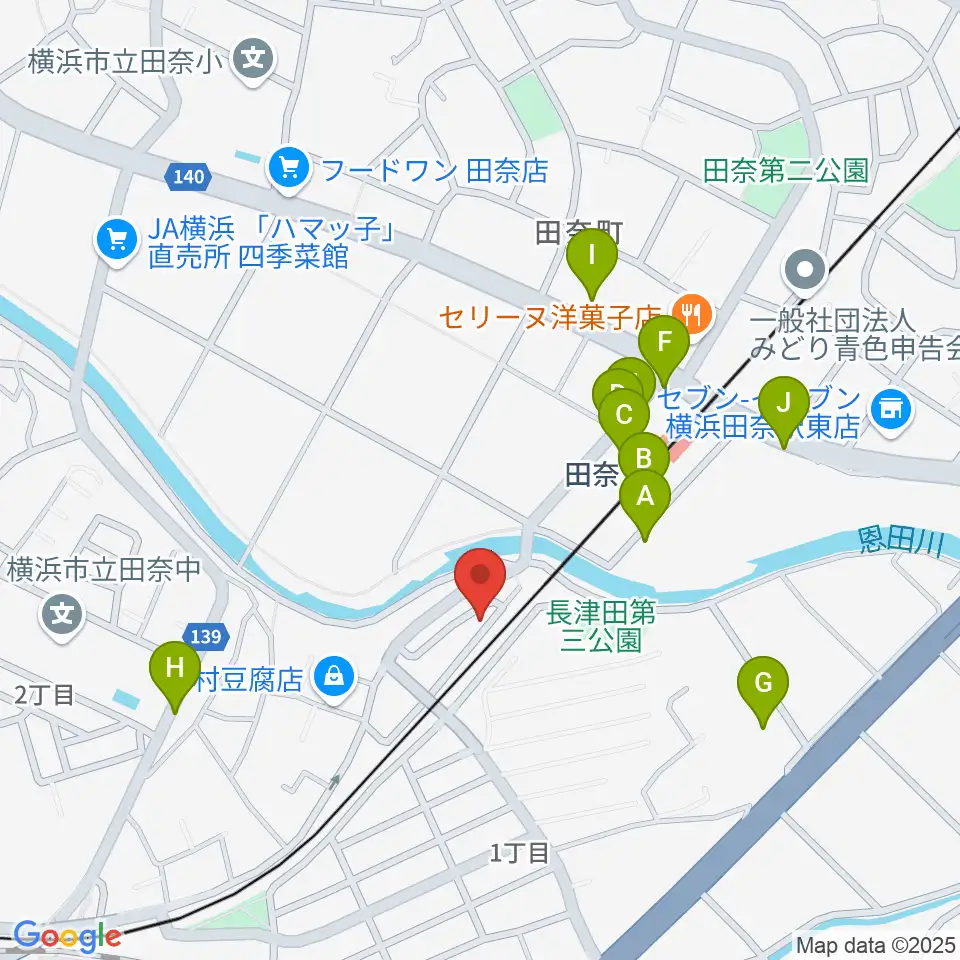 長津田音楽教室タナジアート周辺の駐車場・コインパーキング一覧地図