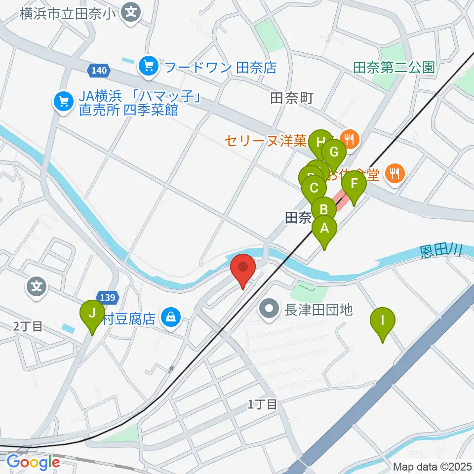 長津田音楽教室タナジアート周辺の駐車場・コインパーキング一覧地図