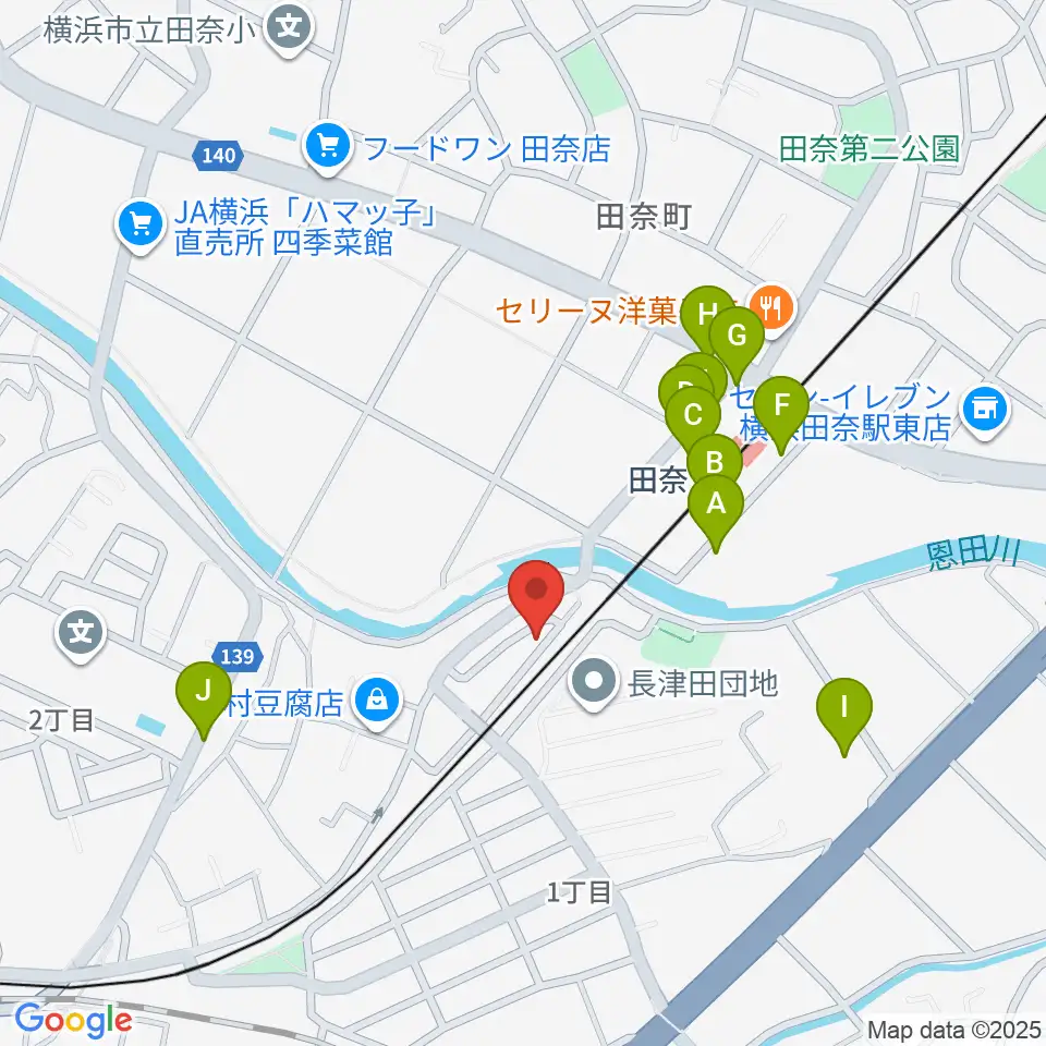 長津田音楽教室タナジアート周辺の駐車場・コインパーキング一覧地図