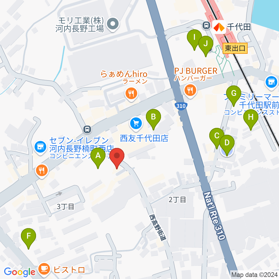 ニシバタ楽器 千代田本店周辺の駐車場・コインパーキング一覧地図