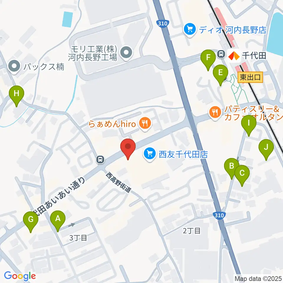 ニシバタ楽器周辺の駐車場・コインパーキング一覧地図